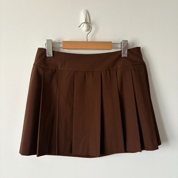 Aritzia Sunday Best Jameson Pleated Skirt Wrap Brown Size 8 - Picture 1 of 7